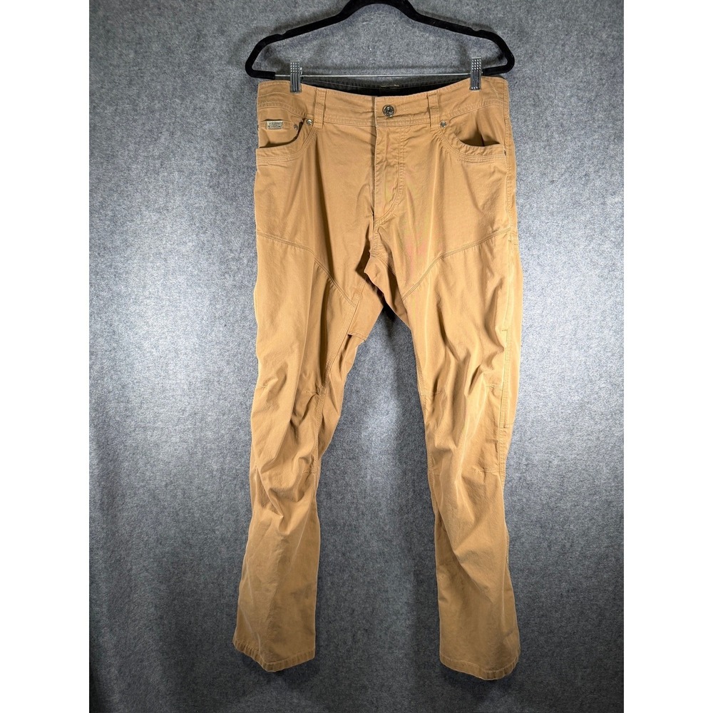 KUHL Mens Tan Cargo Pants 34x34 *actual 34x32 Outdoor Hiking Utility Lightweight